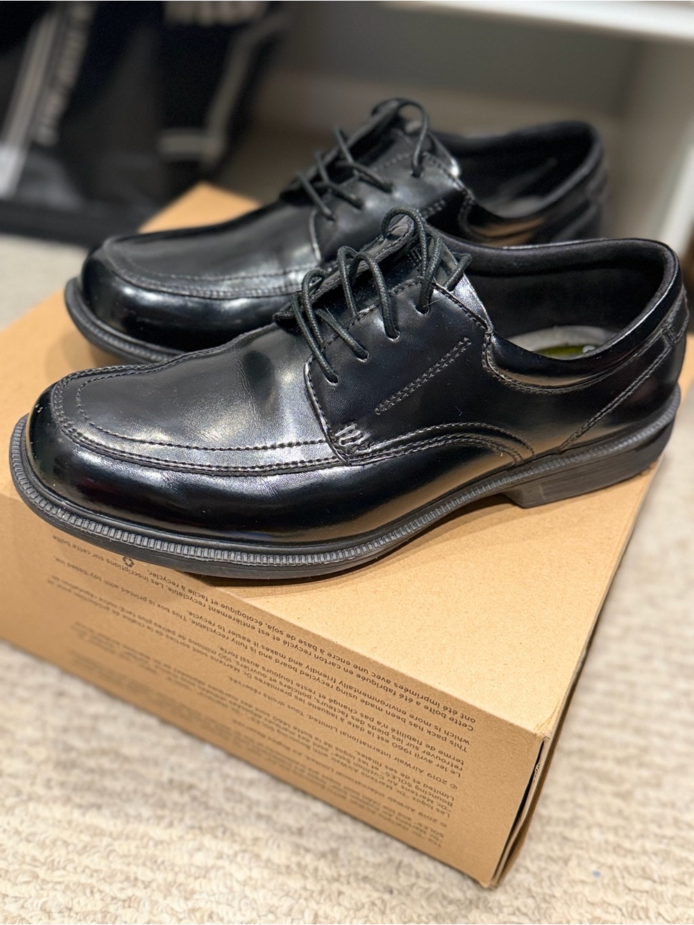 Men's Black Leather Lace-Up Dress Shoes